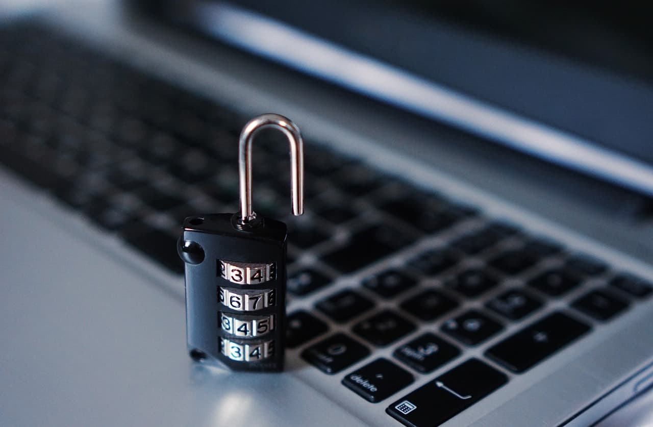A padlock resting on a keyboard, representing the endpoint security software CrowdStrike sells to enterprise customers.